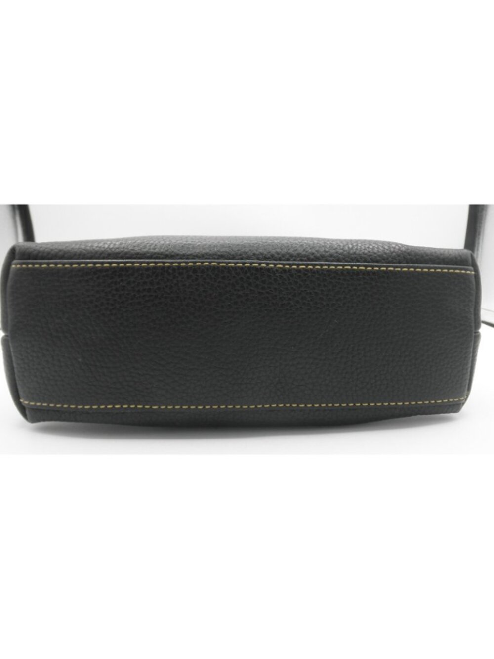 Dooney & Bourke Black Pebbled Leather Brown Accents Crossbody Satchel Handles - Picture 5 of 16